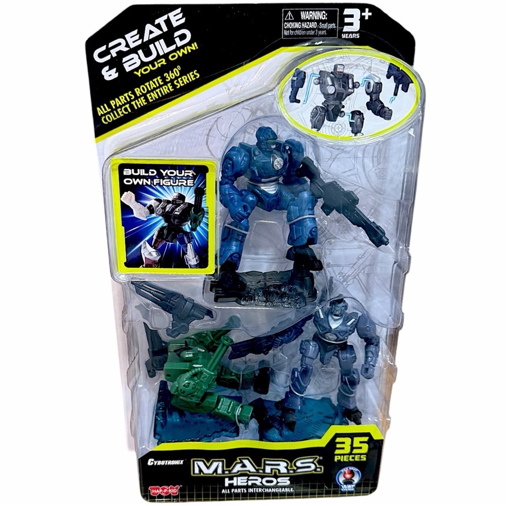 New Happy Kid Cybotronix M.A.R.S. Heroes Action Figure 3 Figures - 35 Pieces New